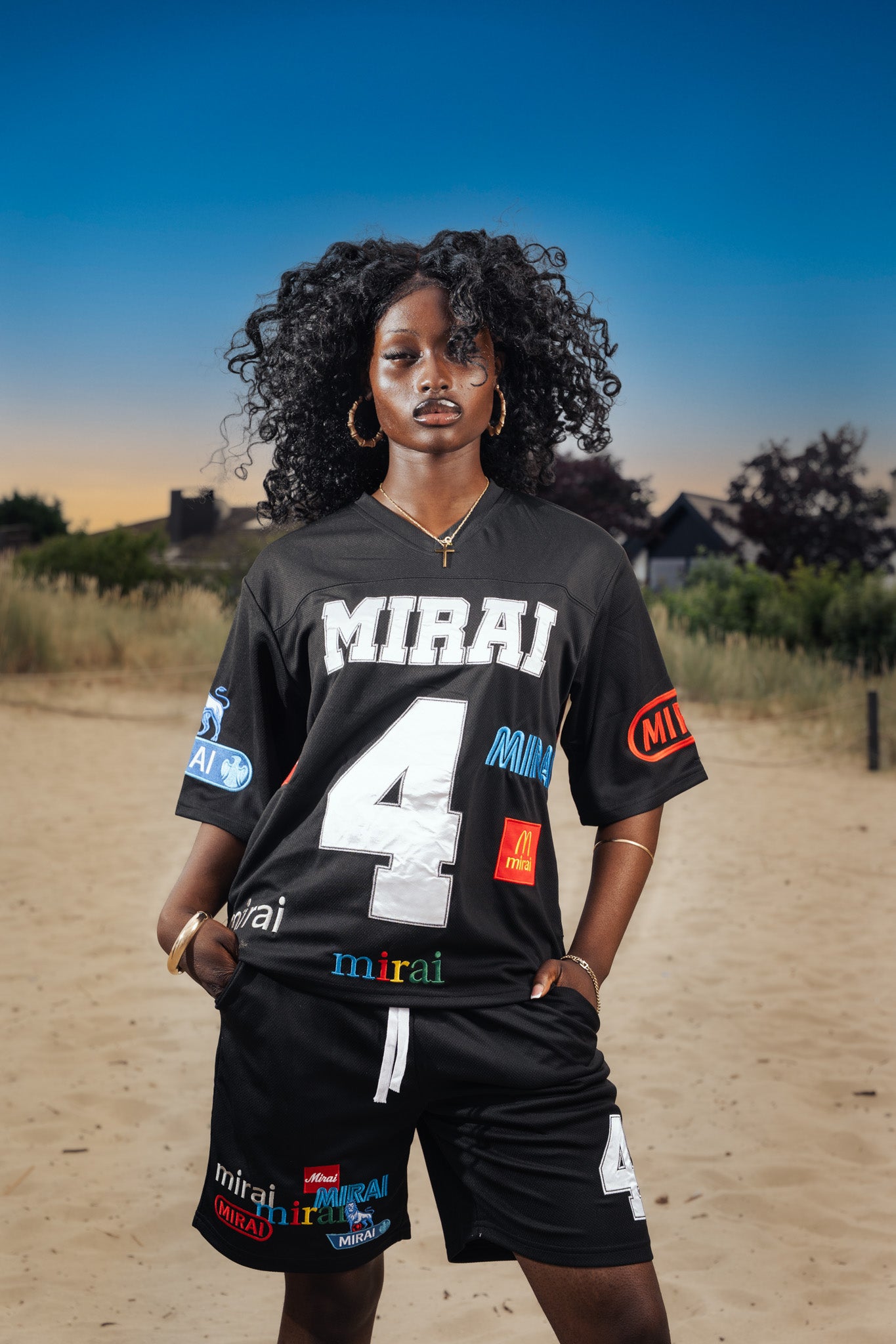 MIRAI LOGO SHORTS BLACK
